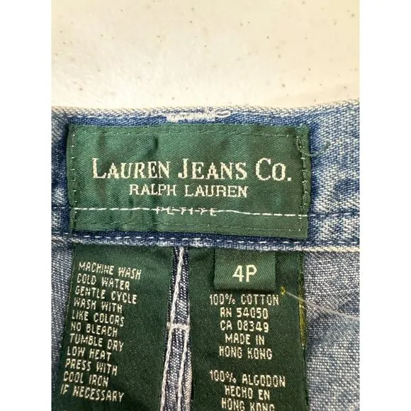 Lauren Jeans Co. Ralph Lauren Womens High-Waisted Denim Capris 4P Blue