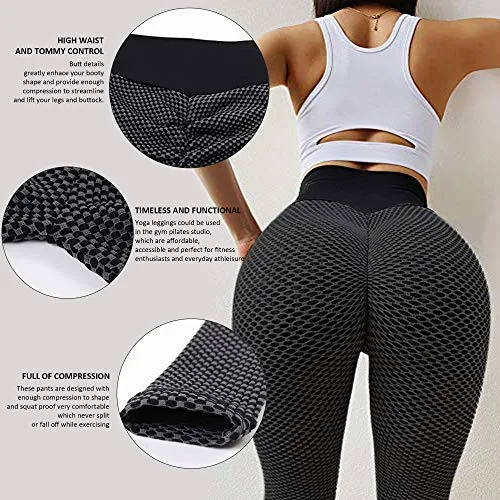 Leggings for Women Butt Lift - 2 Pack High Waist Yoga Pants for Women Tummy Control Slimming Booty Leggings Workout Athletic Running Butt Lifting Tights