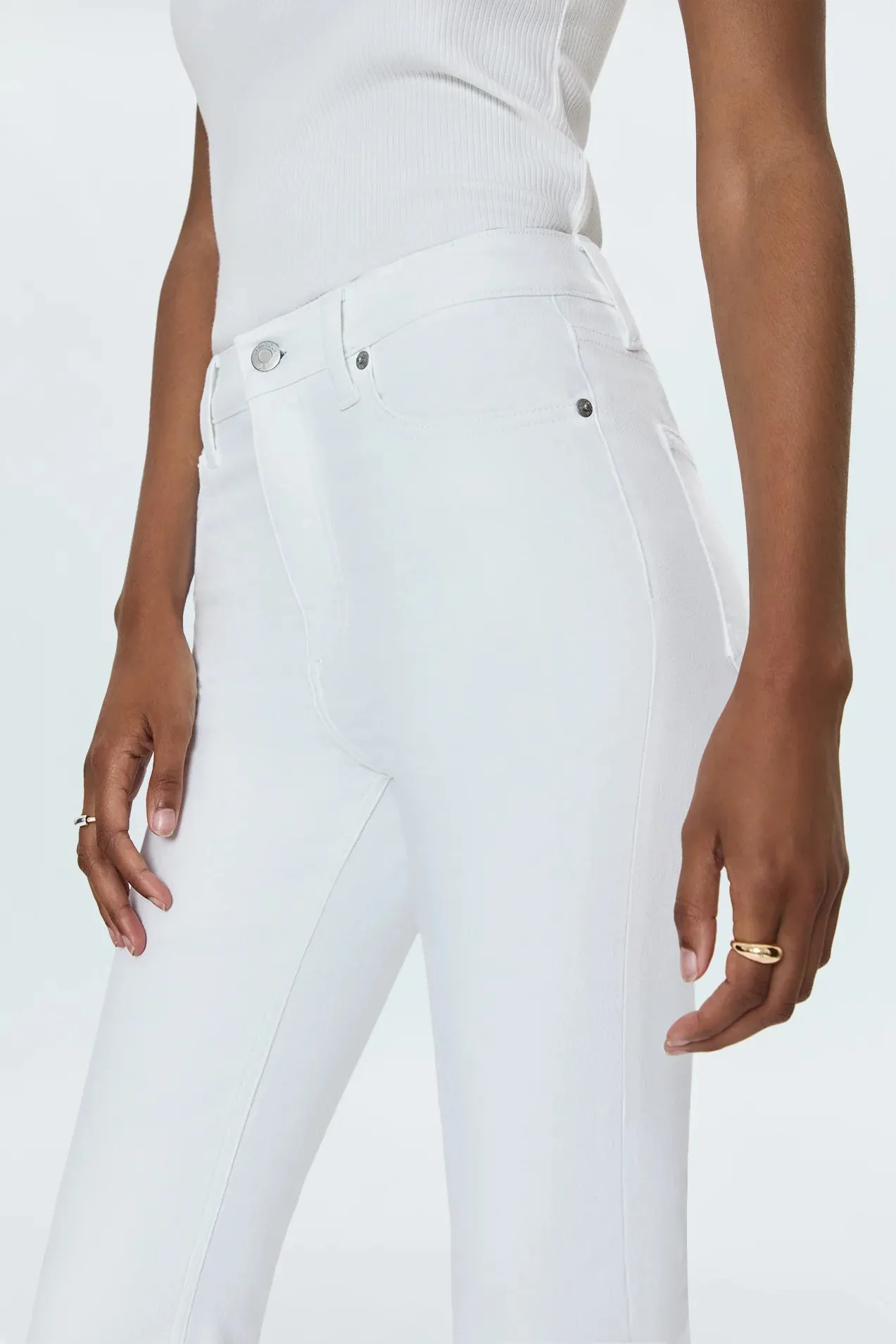 Lennon High Rise Boot Jean in Vivid White by Pistola