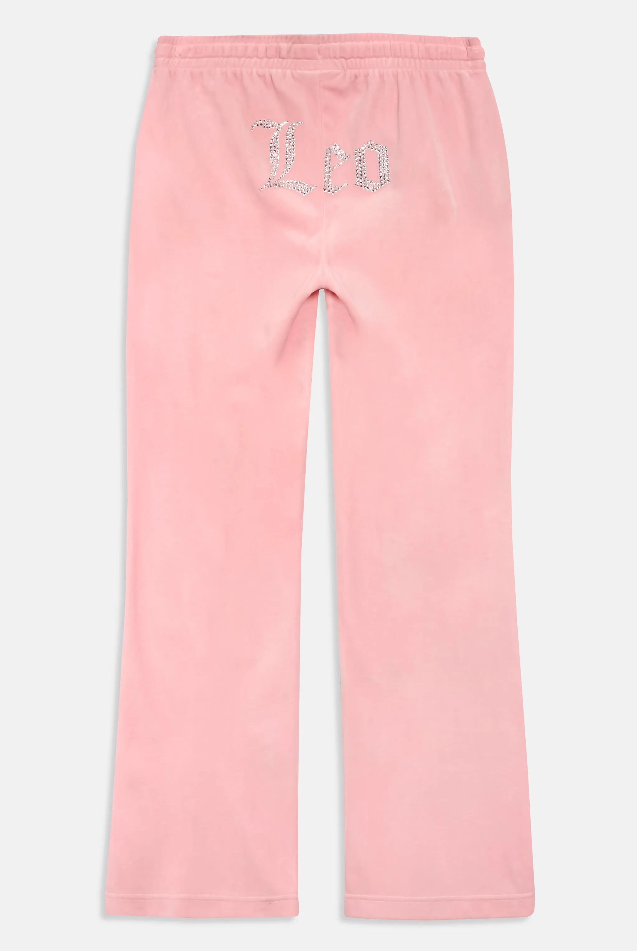 'LEO' JUICY PINK VELOUR DIAMANTÉ TRACKSUIT BOTTOM