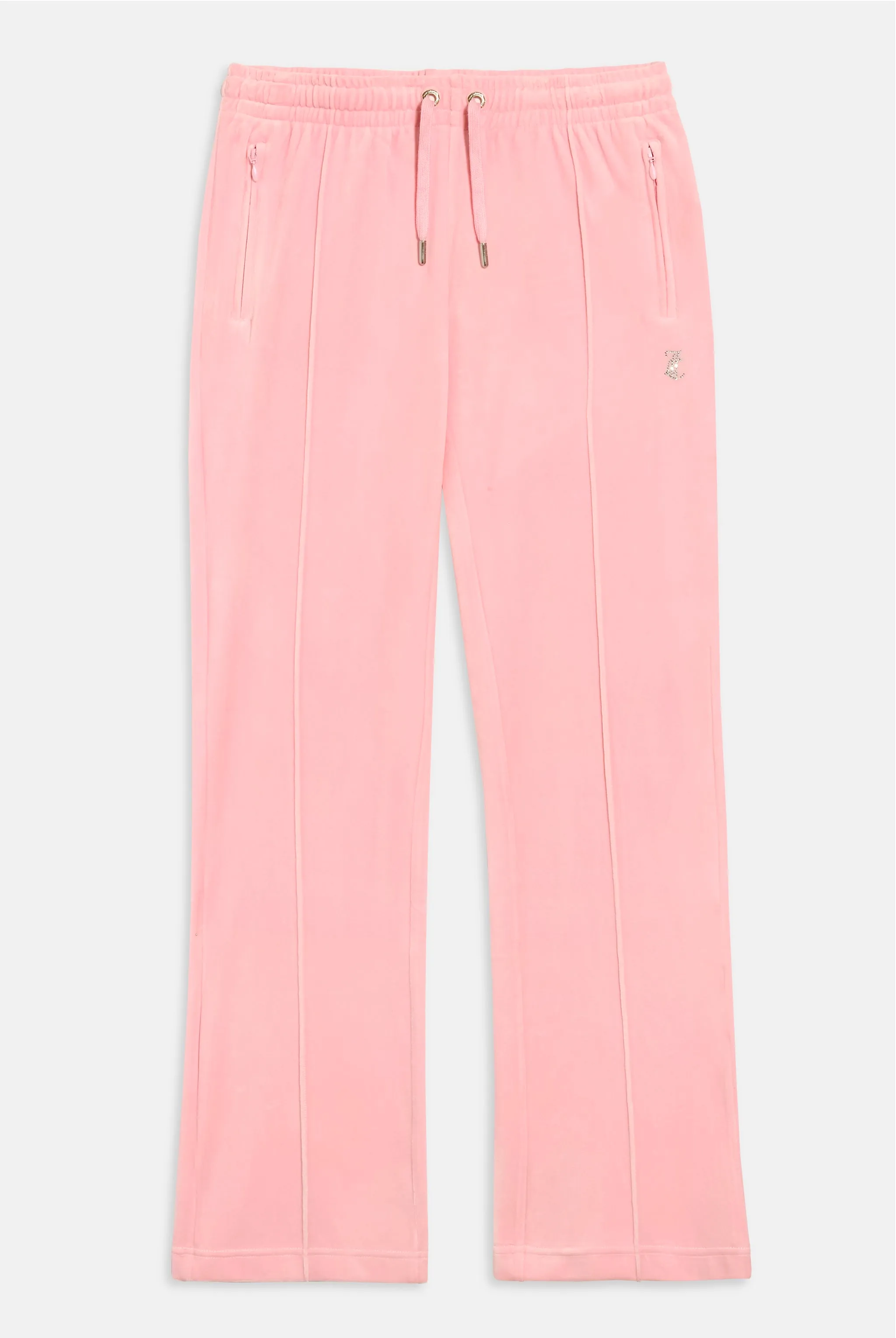 'LEO' JUICY PINK VELOUR DIAMANTÉ TRACKSUIT BOTTOM
