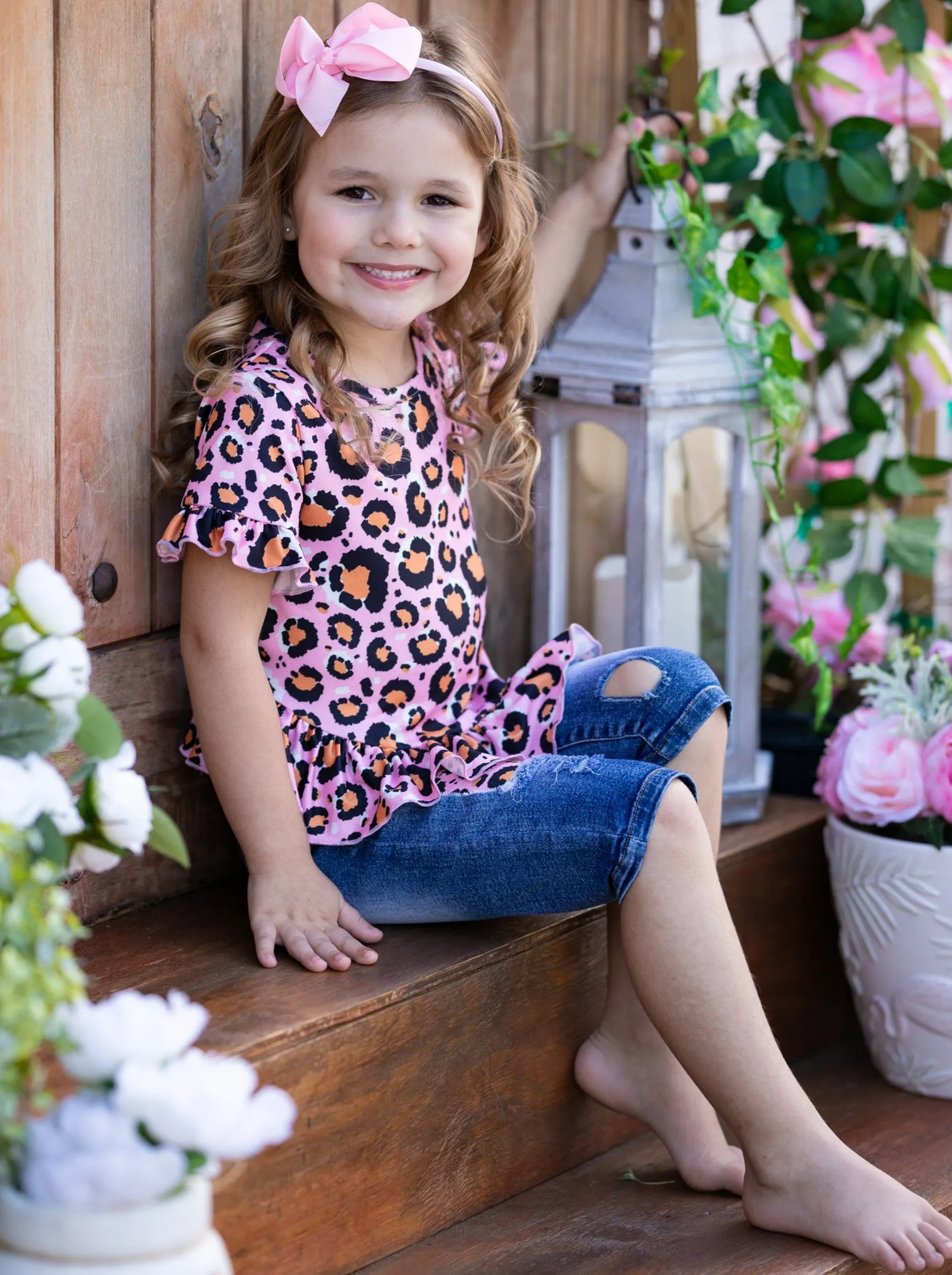 Leopard Fierce Patched Denim Set