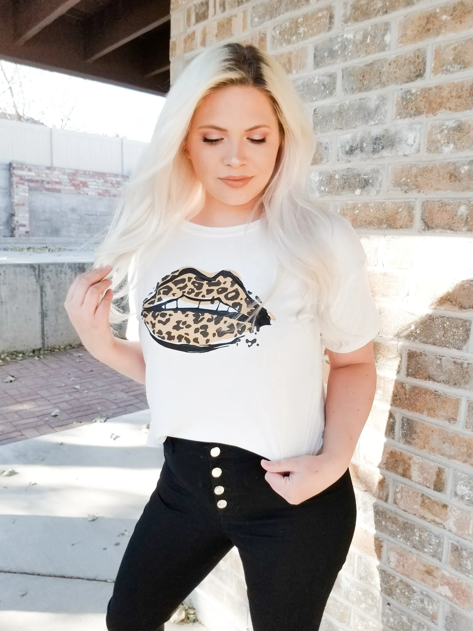 Leopard Lip Crop Top