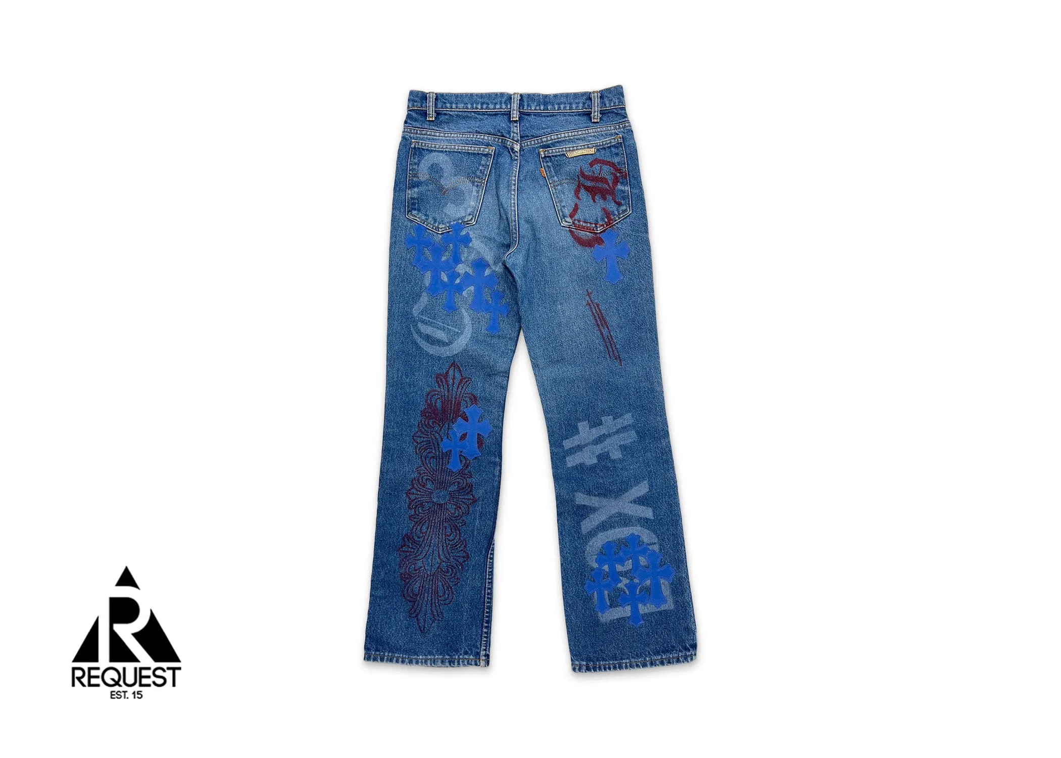 Levi's Medium Blue Stencil Denim "Blue Crosses"