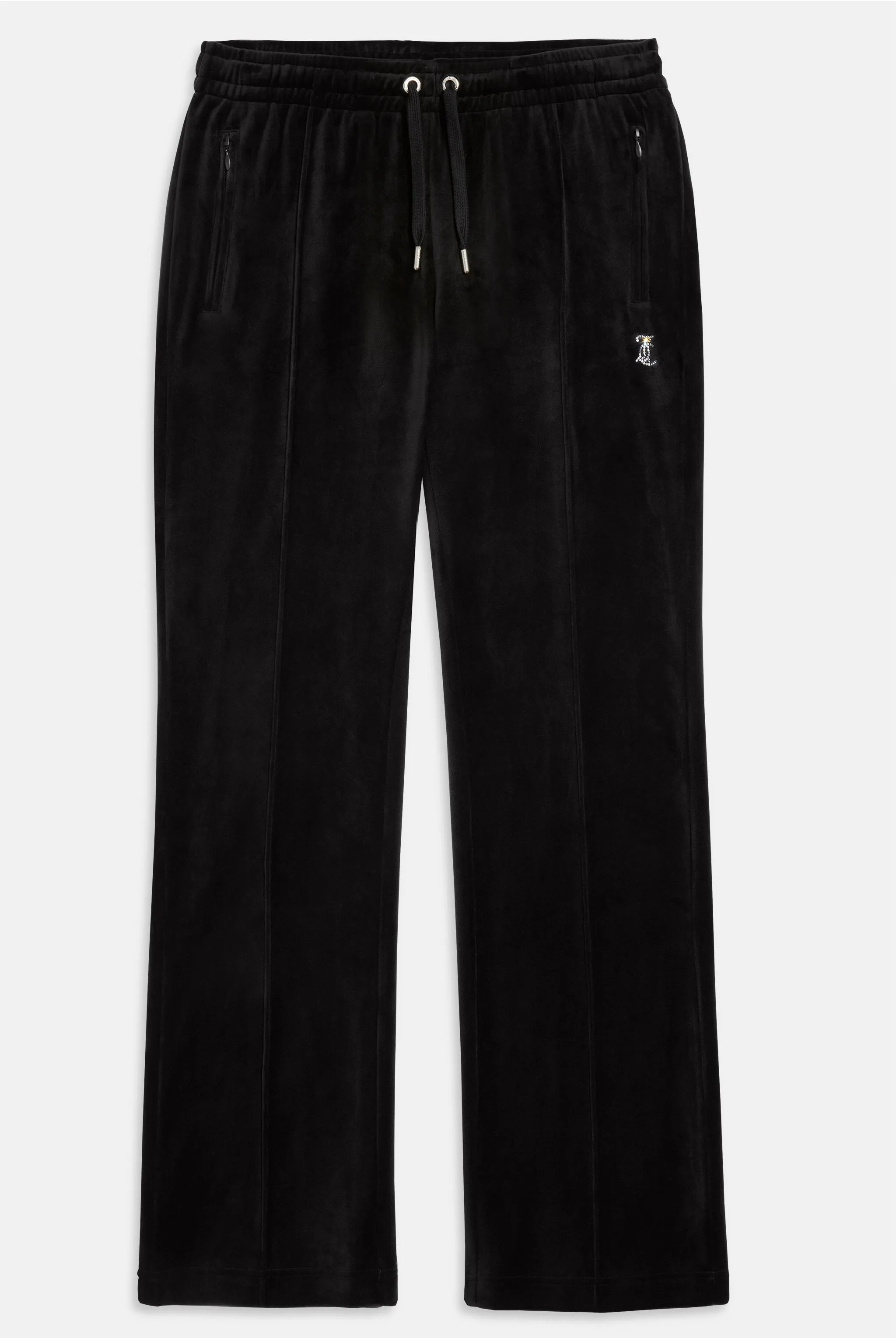 'LIBRA' BLACK VELOUR DIAMANTÉ TRACKSUIT BOTTOM