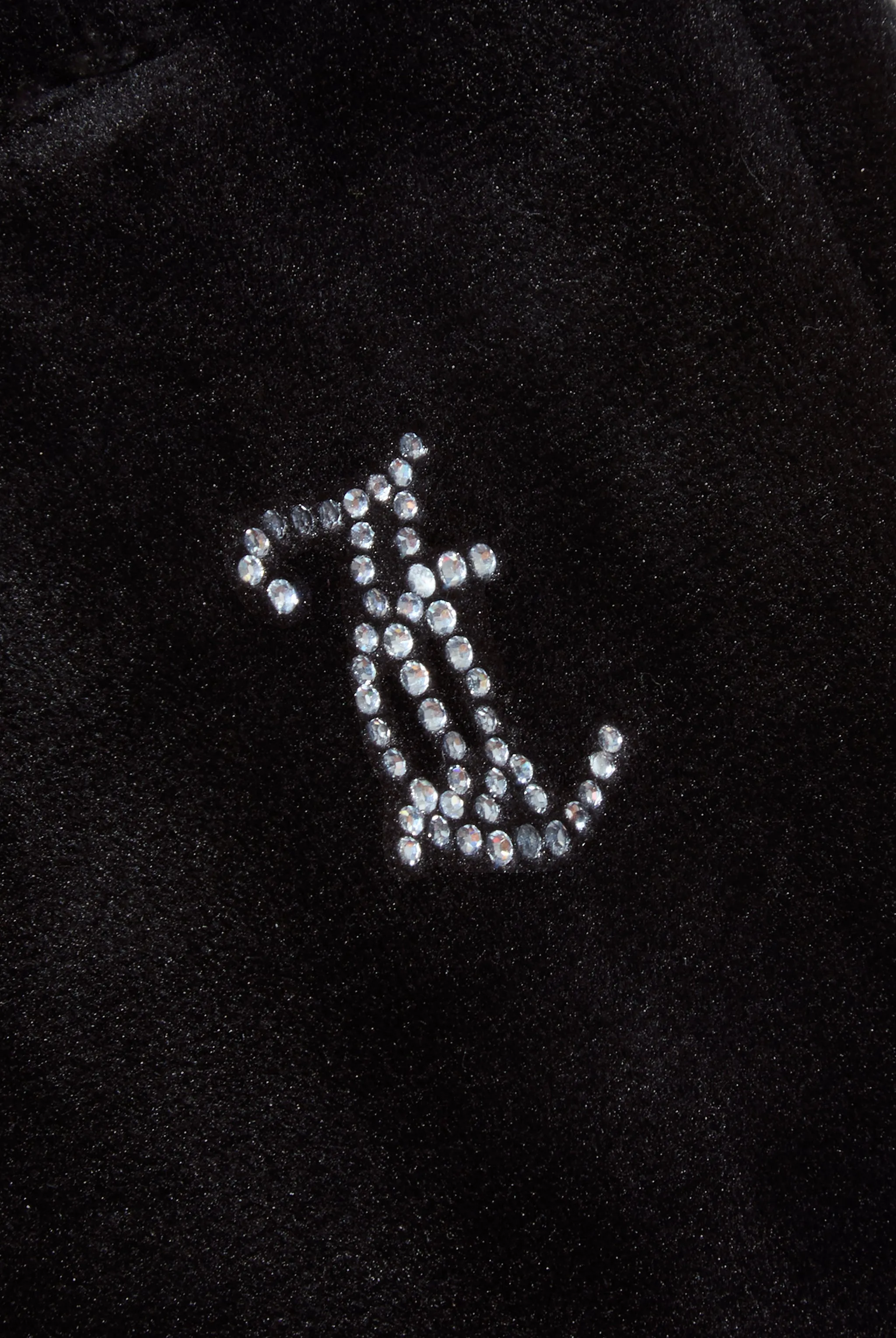'LIBRA' BLACK VELOUR DIAMANTÉ TRACKSUIT BOTTOM