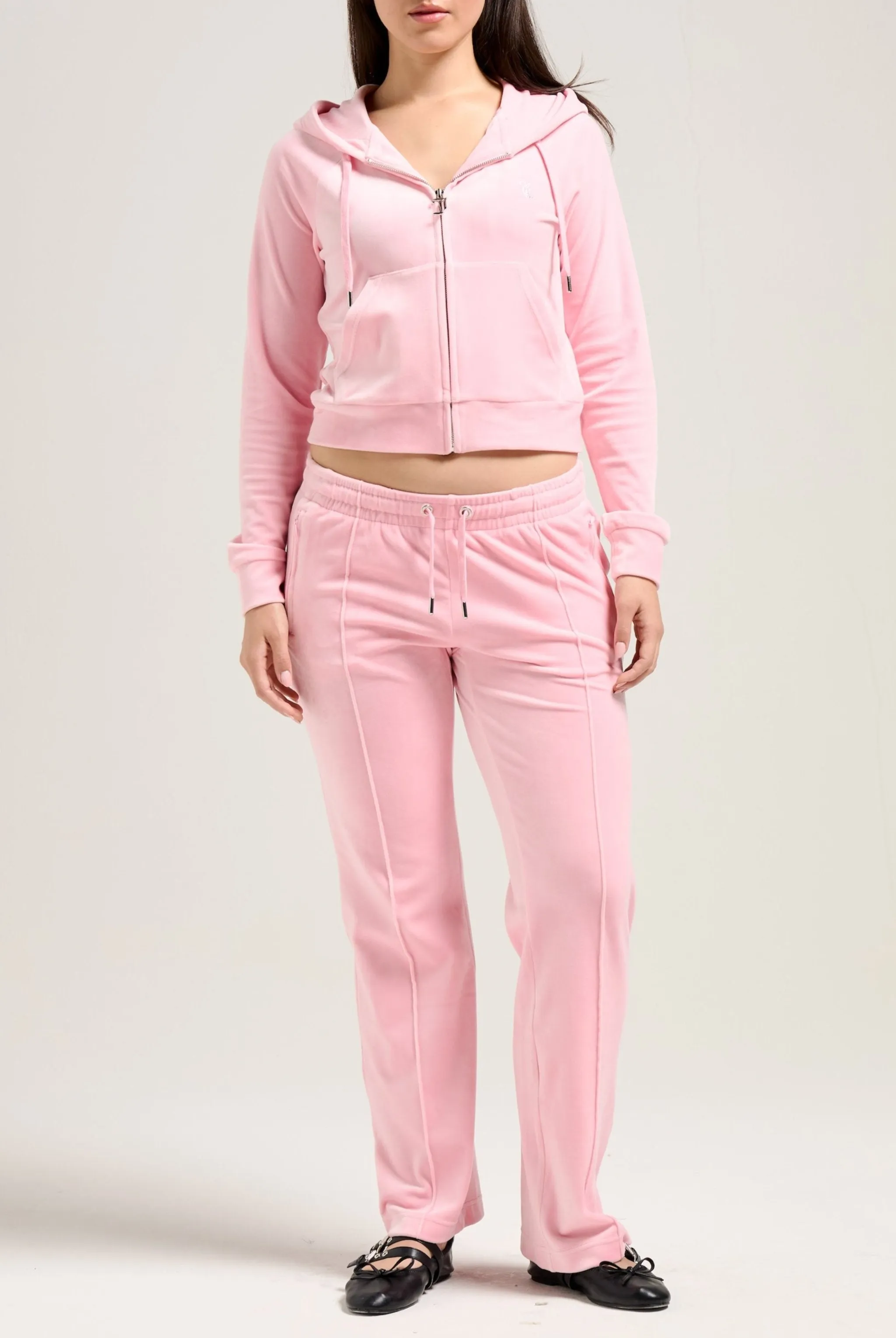 'LIBRA' JUICY PINK VELOUR DIAMANTÉ TRACKSUIT BOTTOM