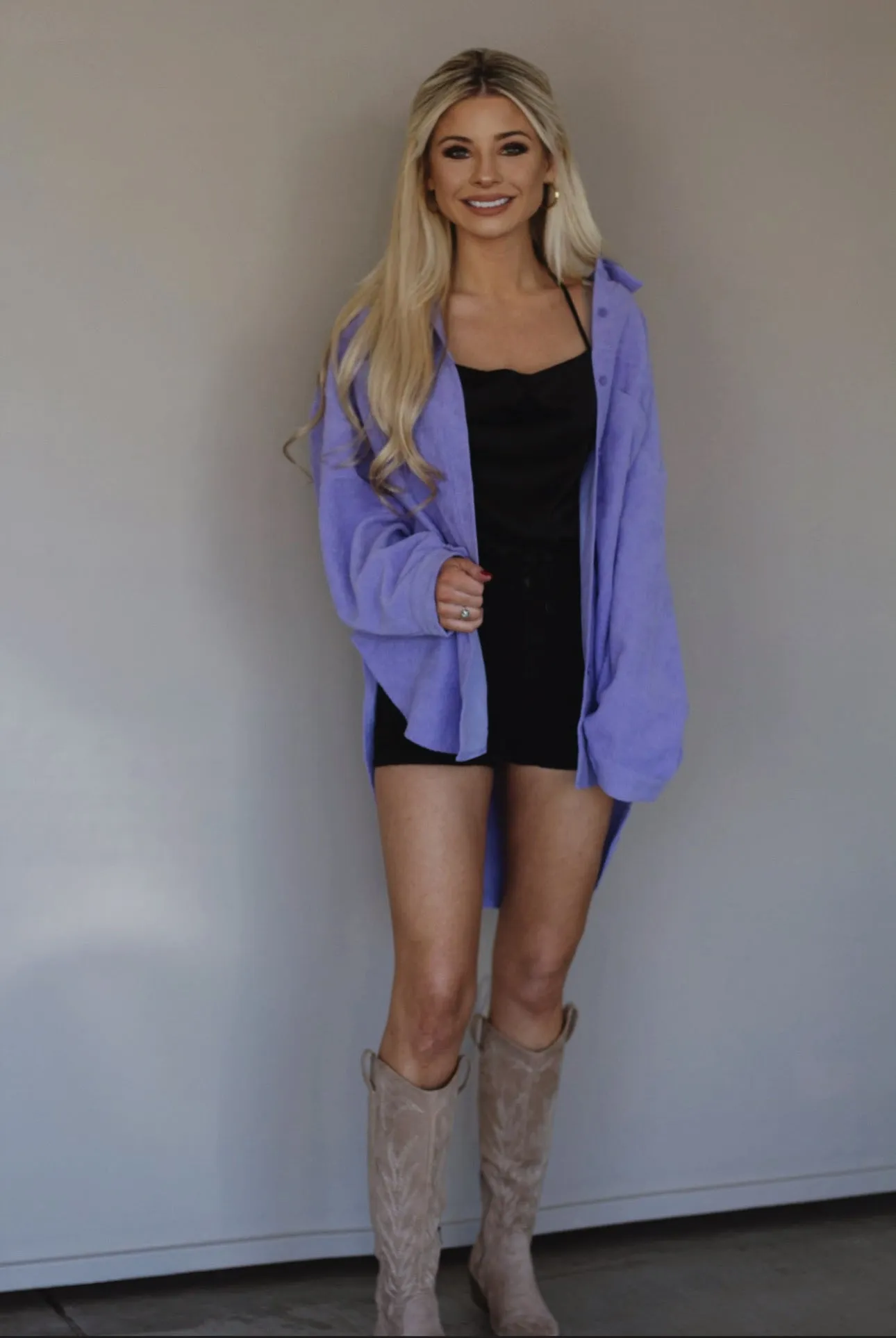 Lilac and Lily Corduroy Button Down