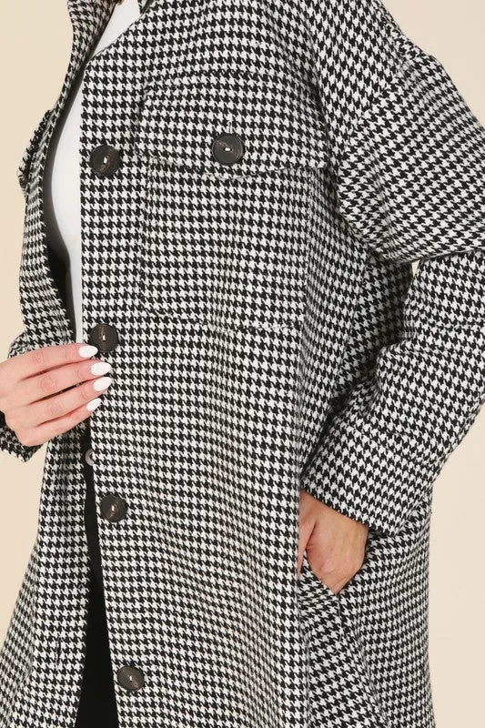 Lilou Hound tooth long shacket