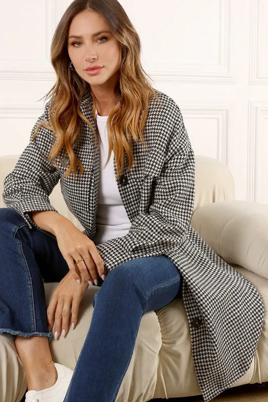 Lilou Hound tooth long shacket