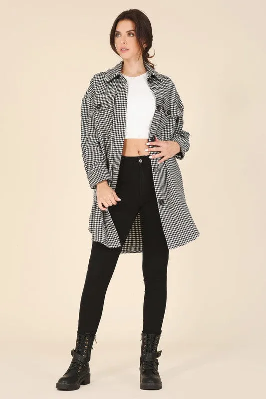 Lilou Hound tooth long shacket