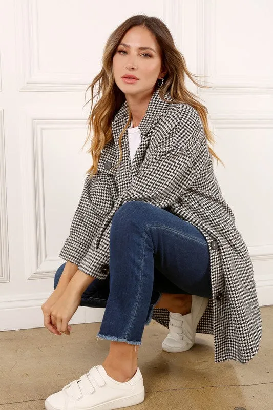 Lilou Hound tooth long shacket
