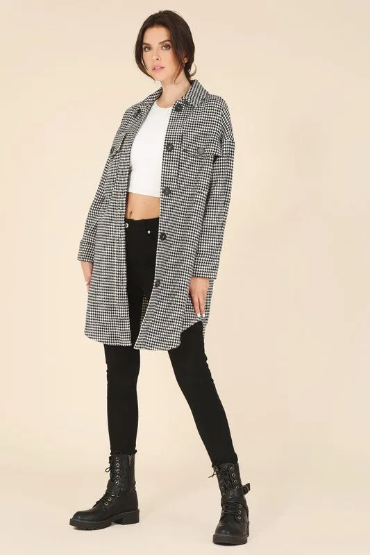 Lilou Hound tooth long shacket