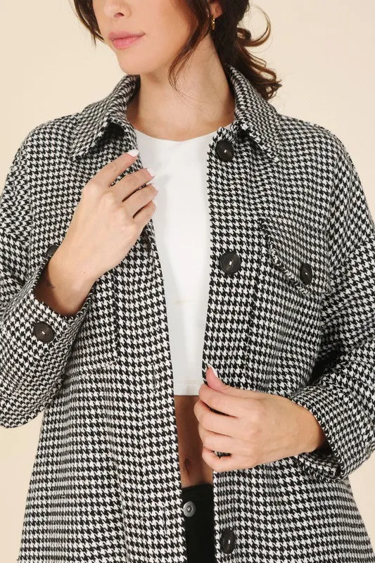 Lilou Hound tooth long shacket