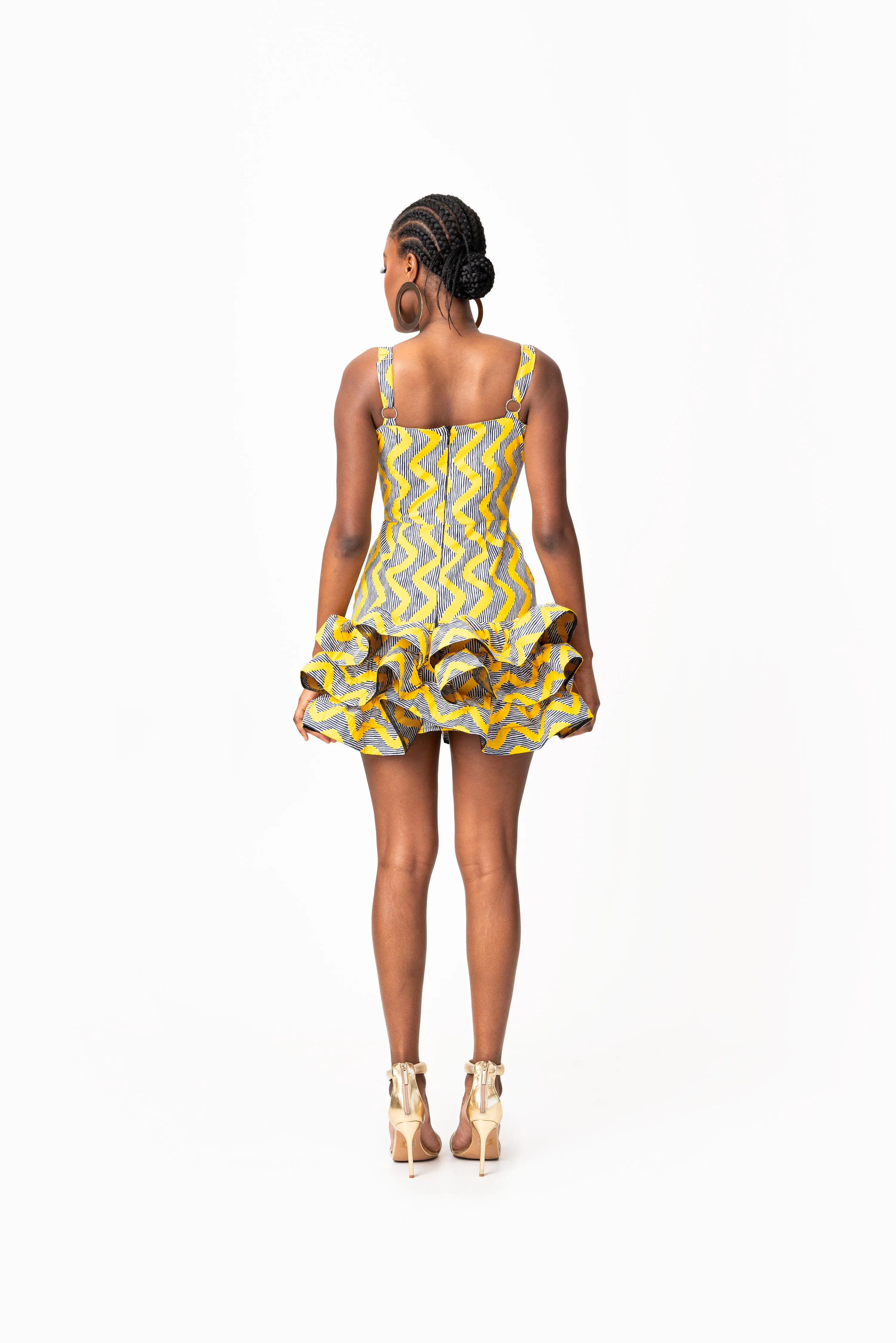 LILY African Print Corset Layered Mini Dress