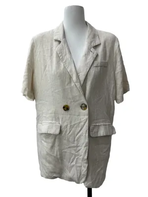 Linen Beige Short Sleeved Blazer