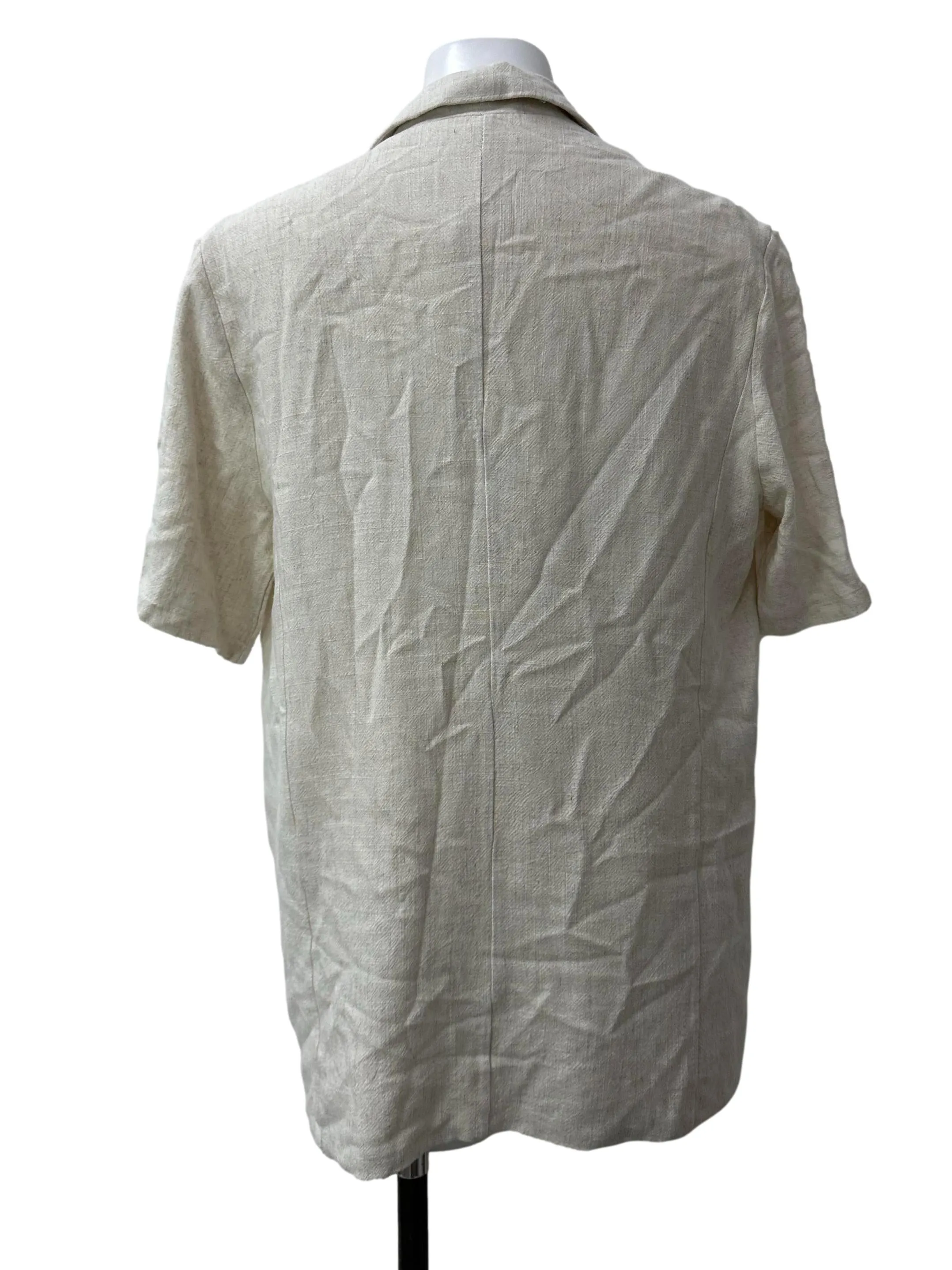 Linen Beige Short Sleeved Blazer