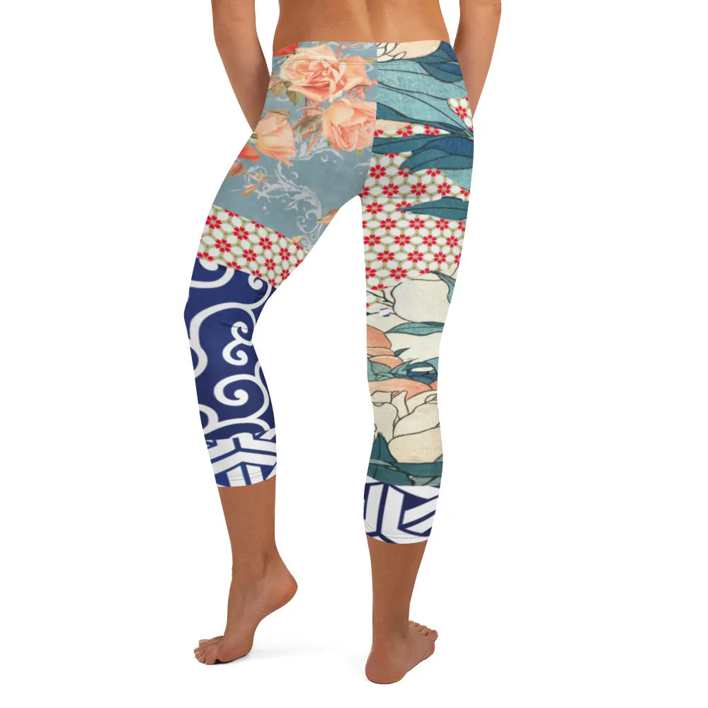 Little Canary Japanese Floral Capris