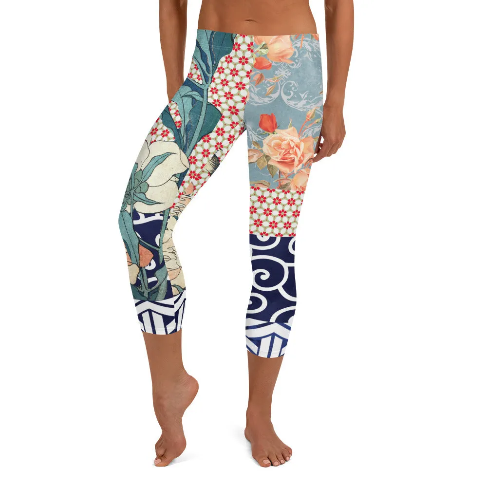 Little Canary Japanese Floral Capris