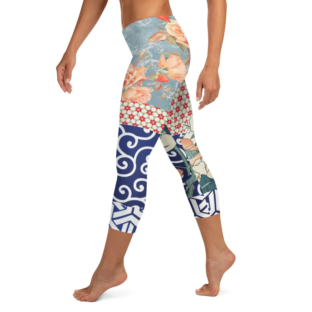 Little Canary Japanese Floral Capris