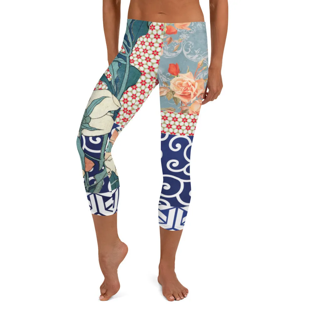 Little Canary Japanese Floral Capris