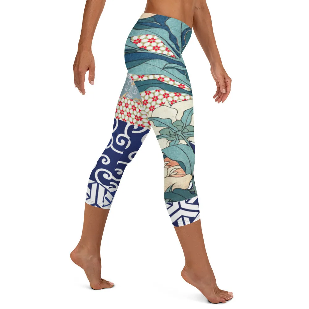 Little Canary Japanese Floral Capris