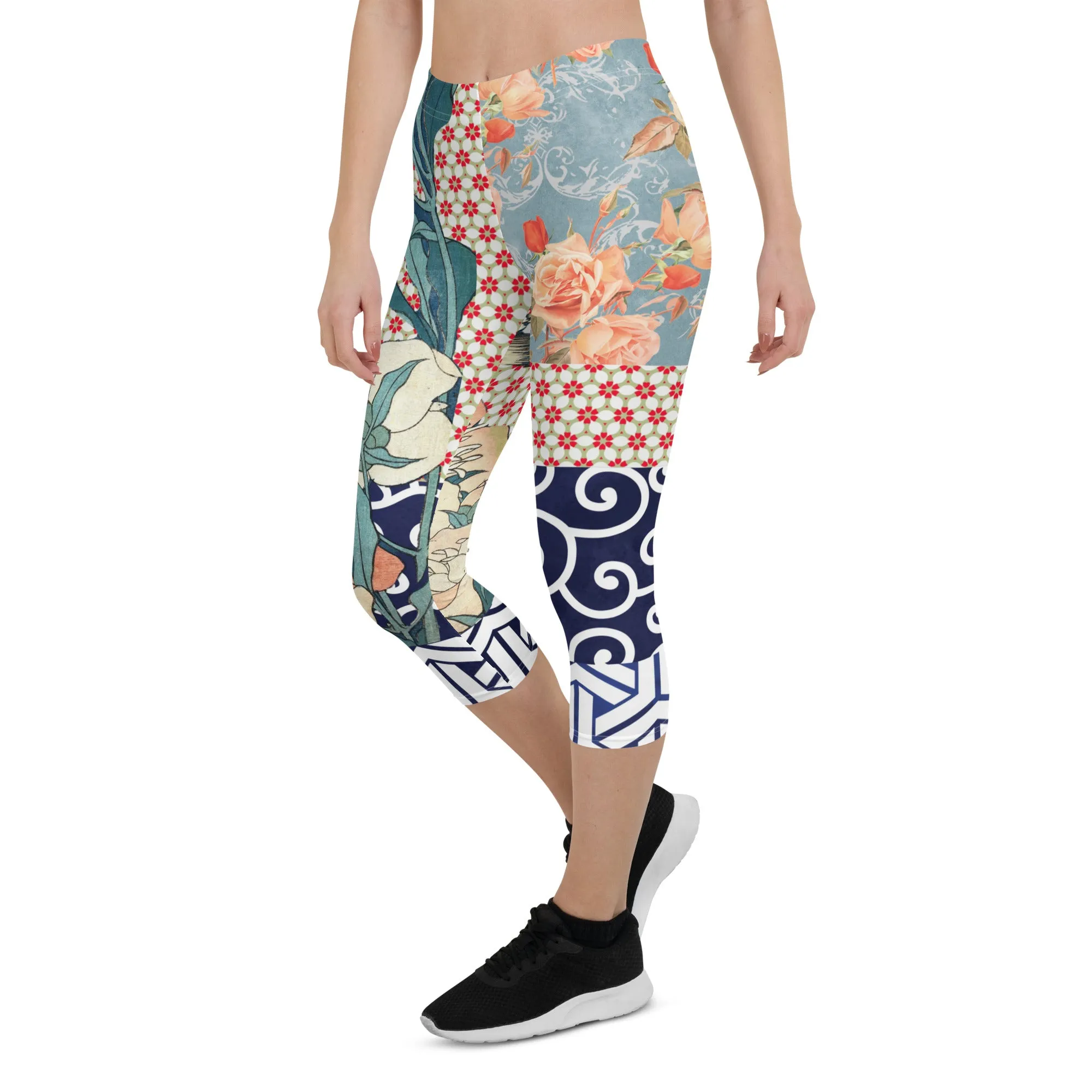 Little Canary Japanese Floral Capris