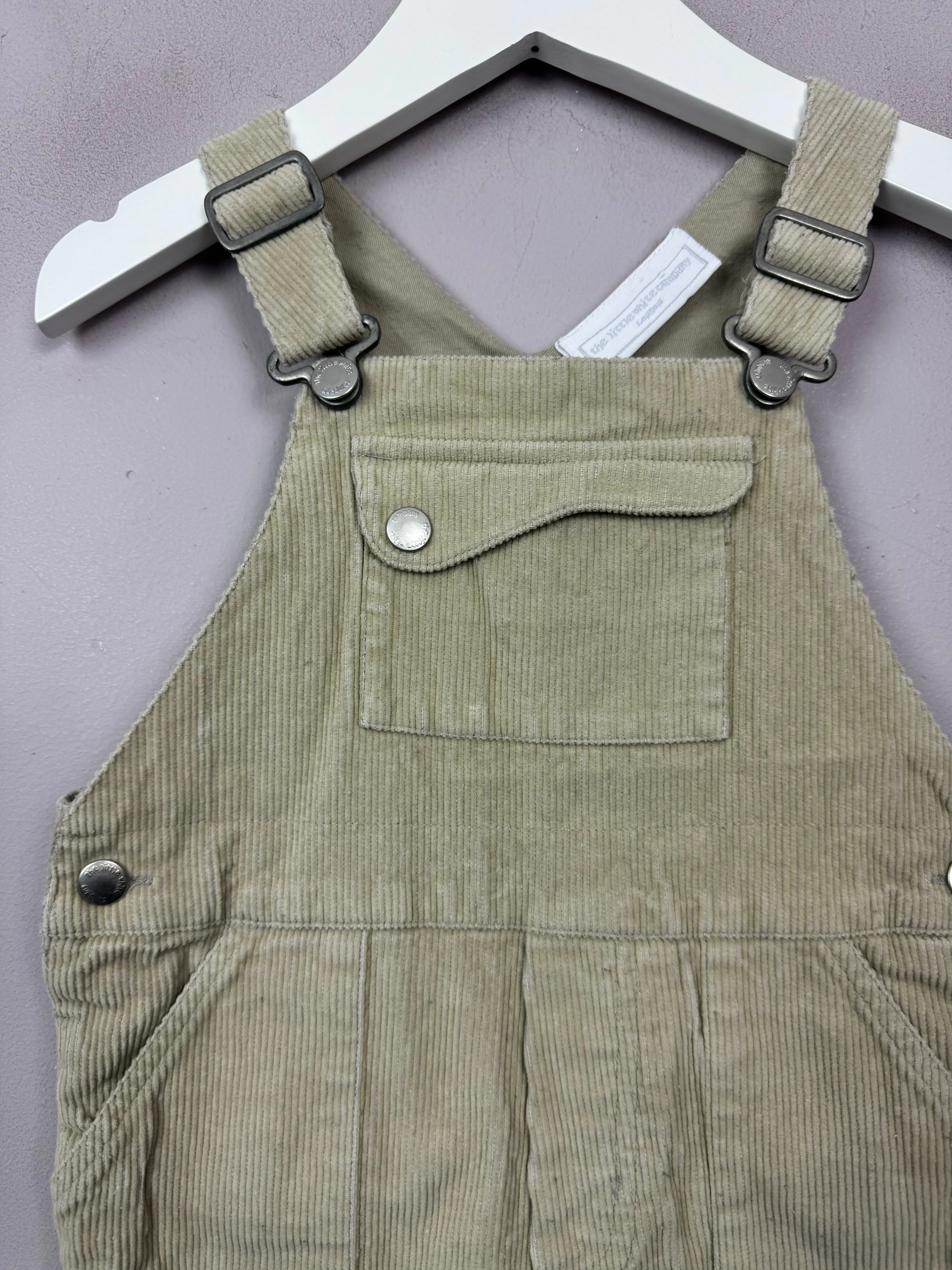 Little White Company neutral cord dungarees 6-9m