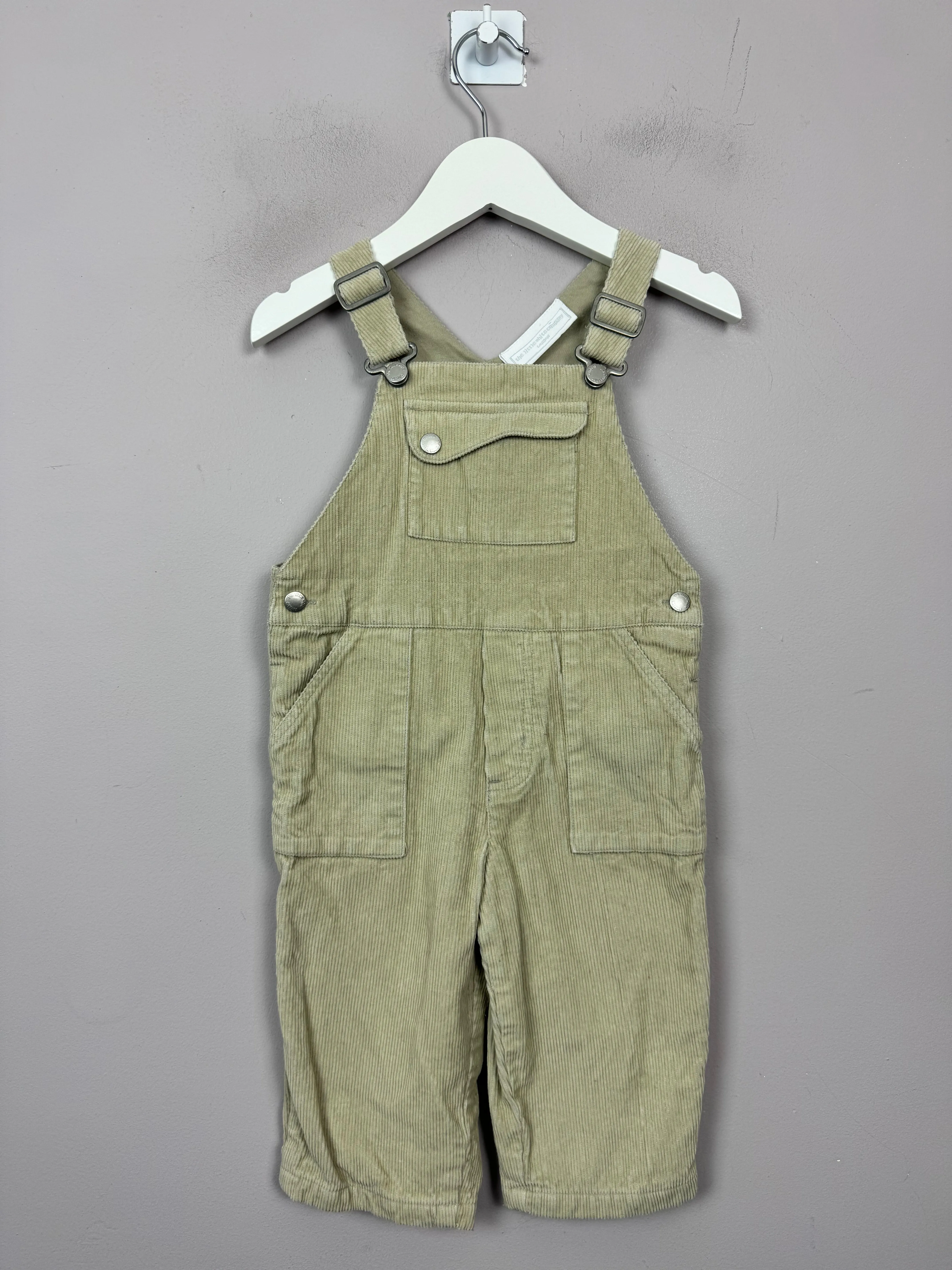 Little White Company neutral cord dungarees 6-9m