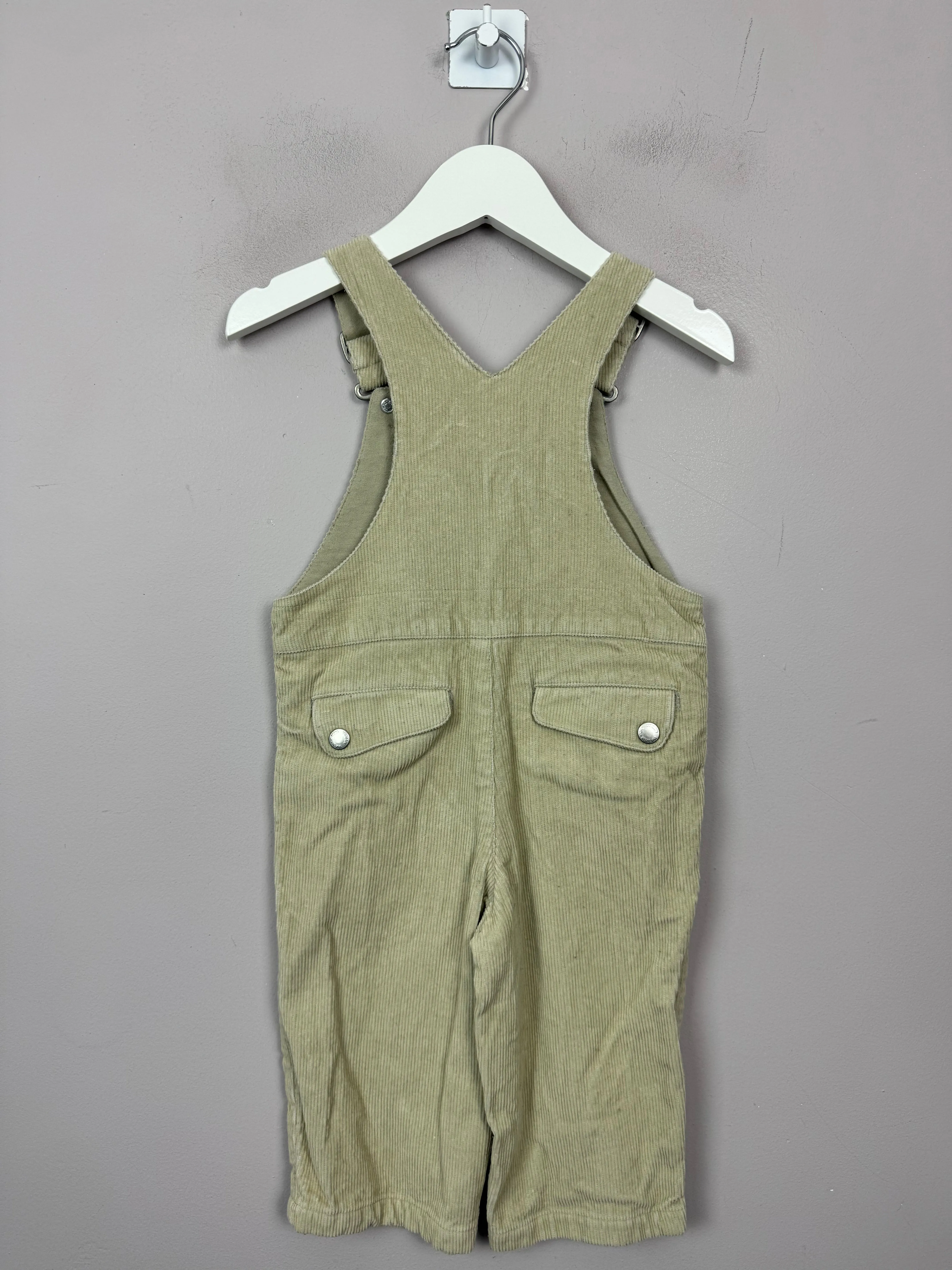Little White Company neutral cord dungarees 6-9m