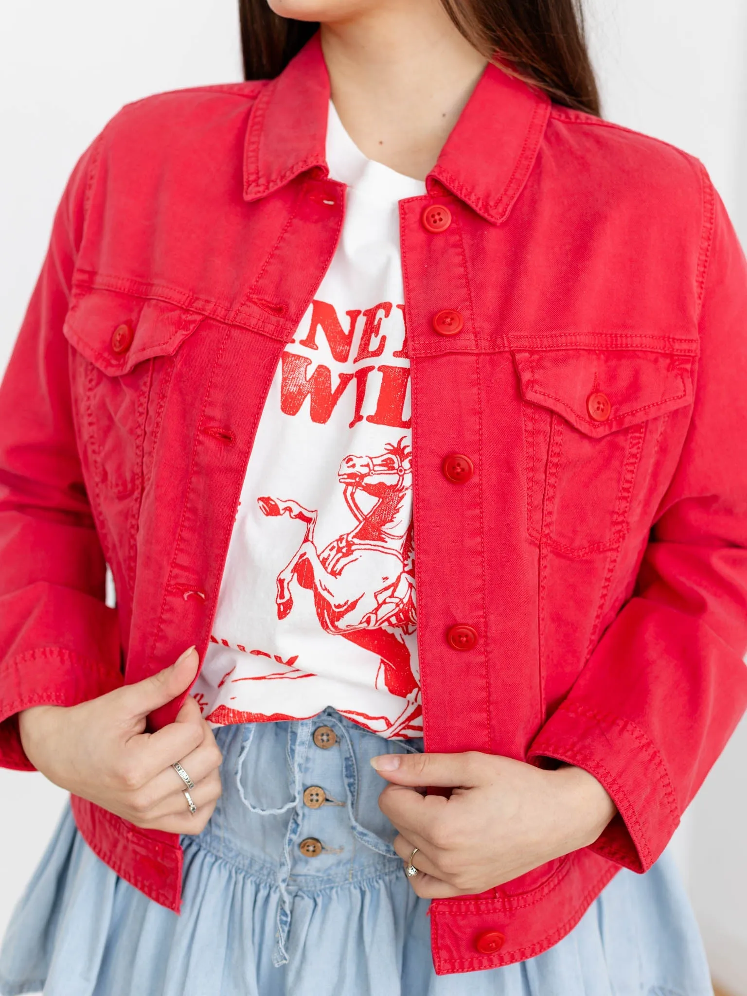 Liverpool Shirred Back Trucket Jacket
