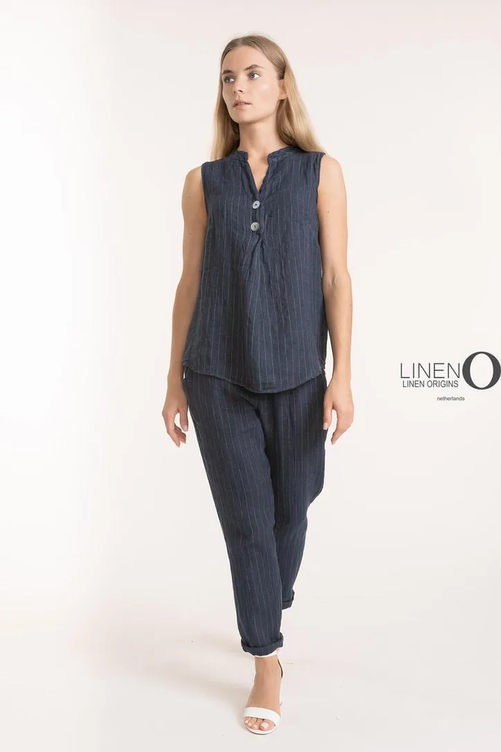 LO Pinstripe Tank French Linen