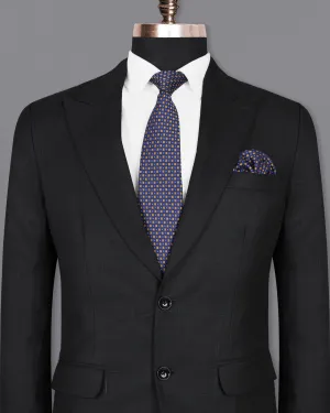 Log Cabin Black Subtle Plaid Wool Rich Blazer