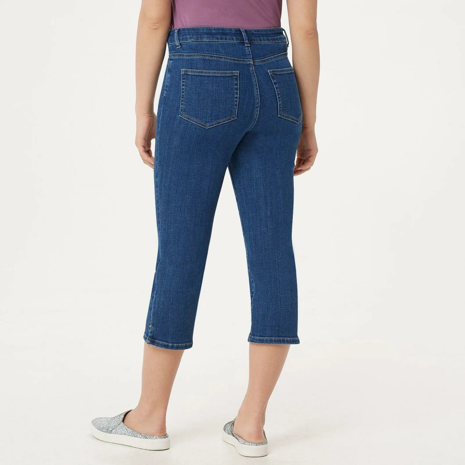 LOGO by Lori Goldstein 5-Pocket Straight-Leg Capri Jeans