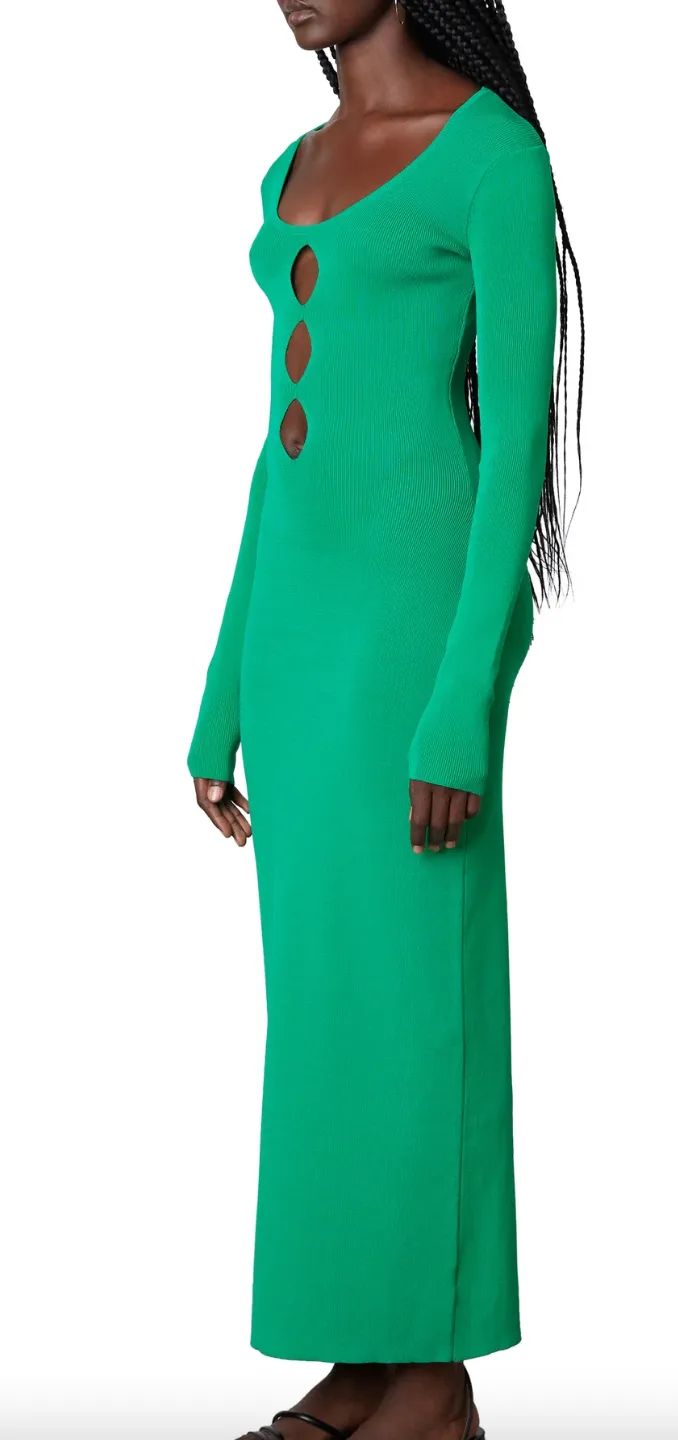 Long Sleeve Keyhole Cut Out Maxi Dress