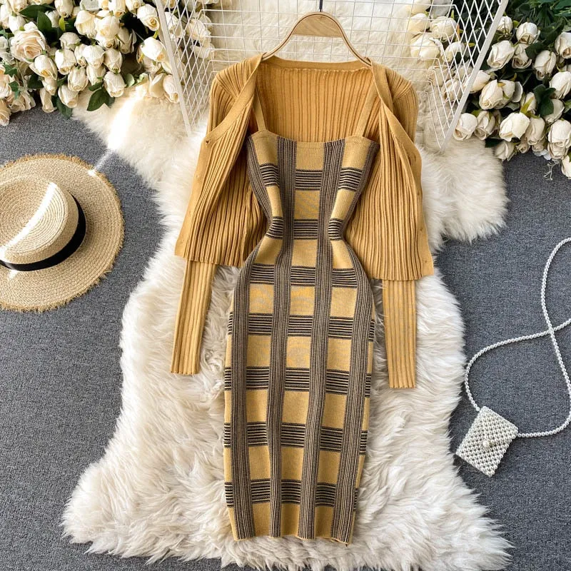 long sleeve knit clothing sets