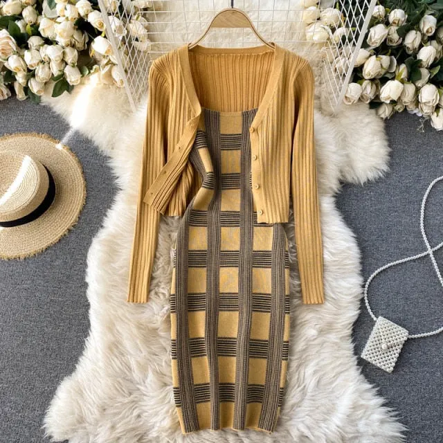 long sleeve knit clothing sets