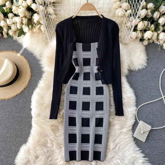 long sleeve knit clothing sets