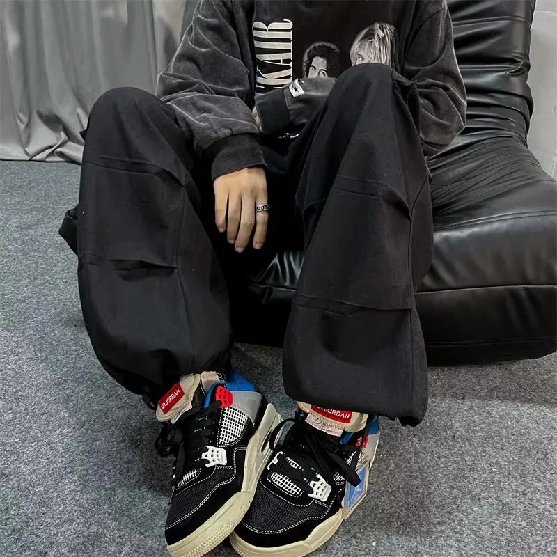 Loose Basic Cargo Pockets Men Pants