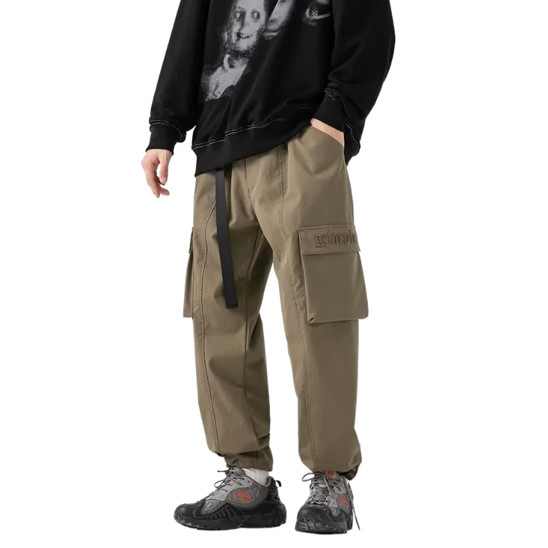 Loose Solid Color Cargo Pants