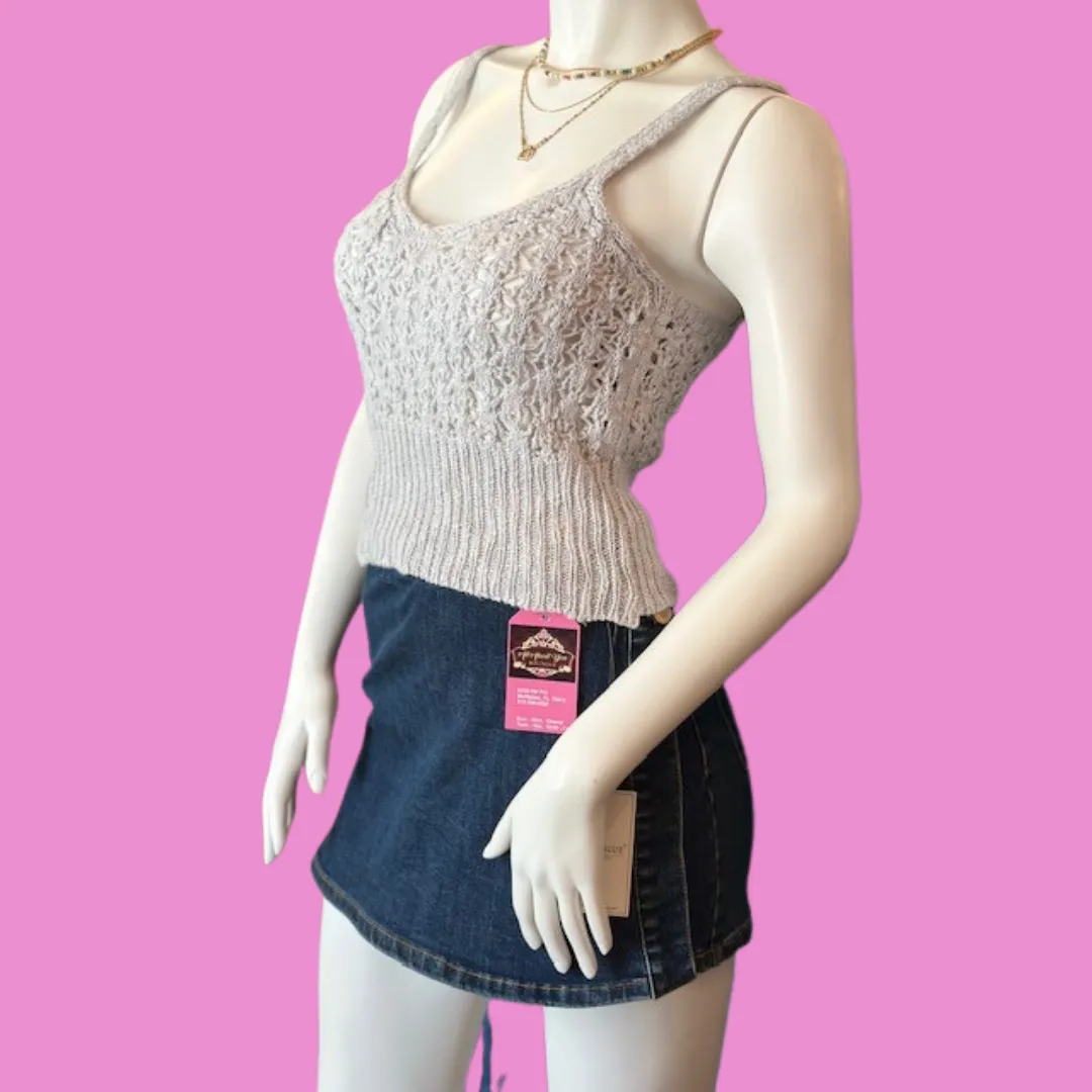 Lt. blue crochet top