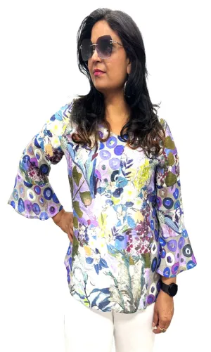 LTC Ruffle Slv Printed Tunic