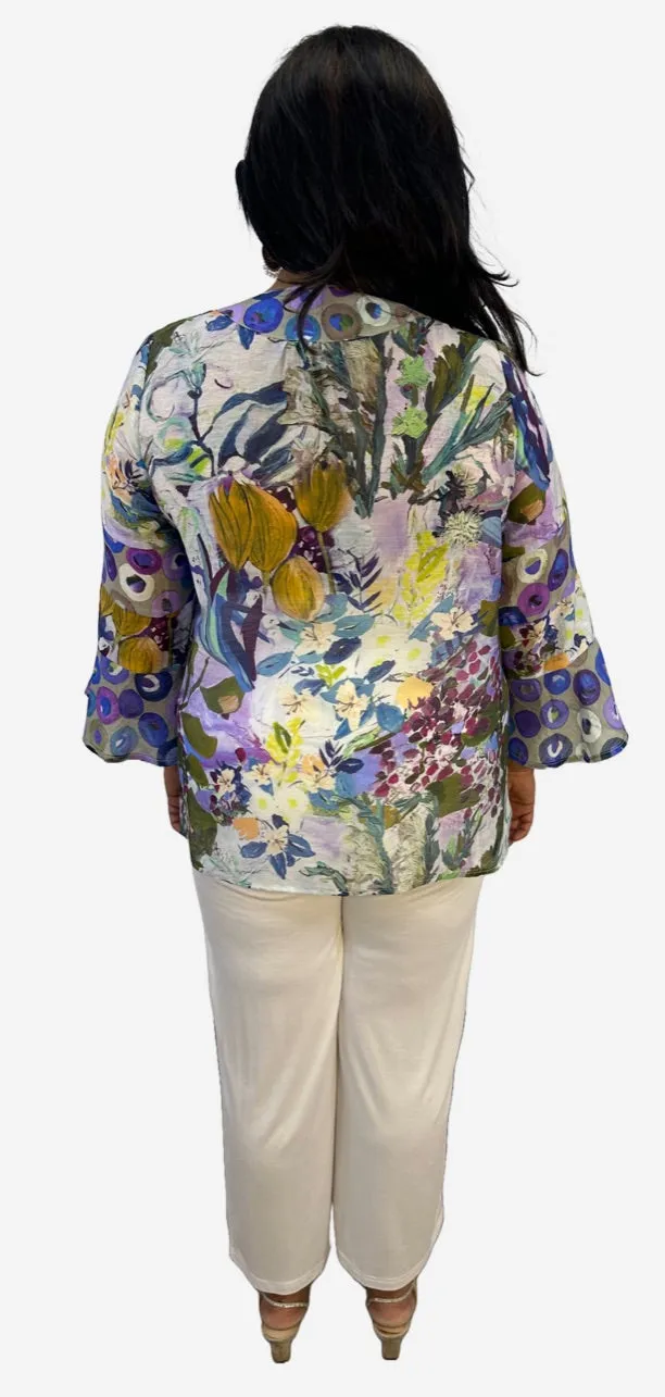 LTC Ruffle Slv Printed Tunic