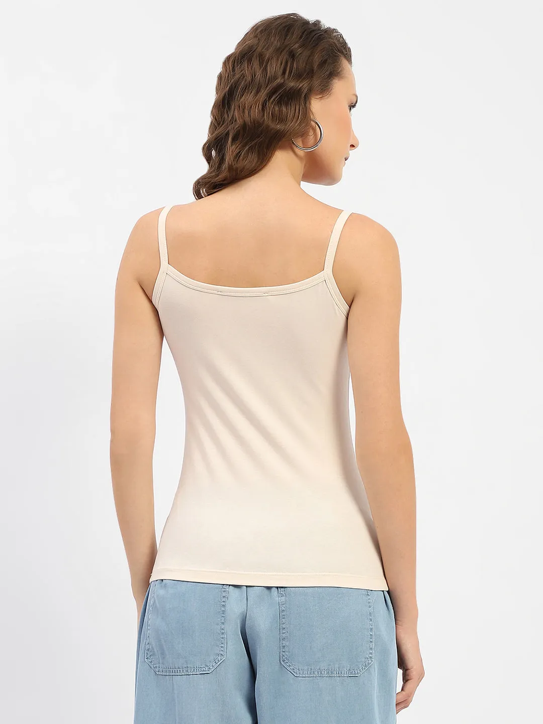 Madame Beige Cotton Spaghetti