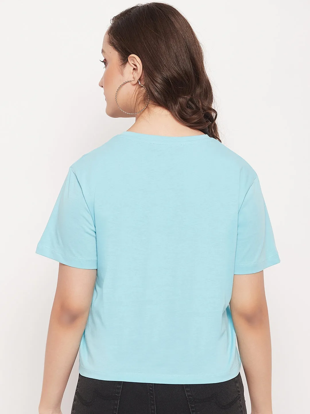 Madame Round Neck Printed Cotton Tshirt