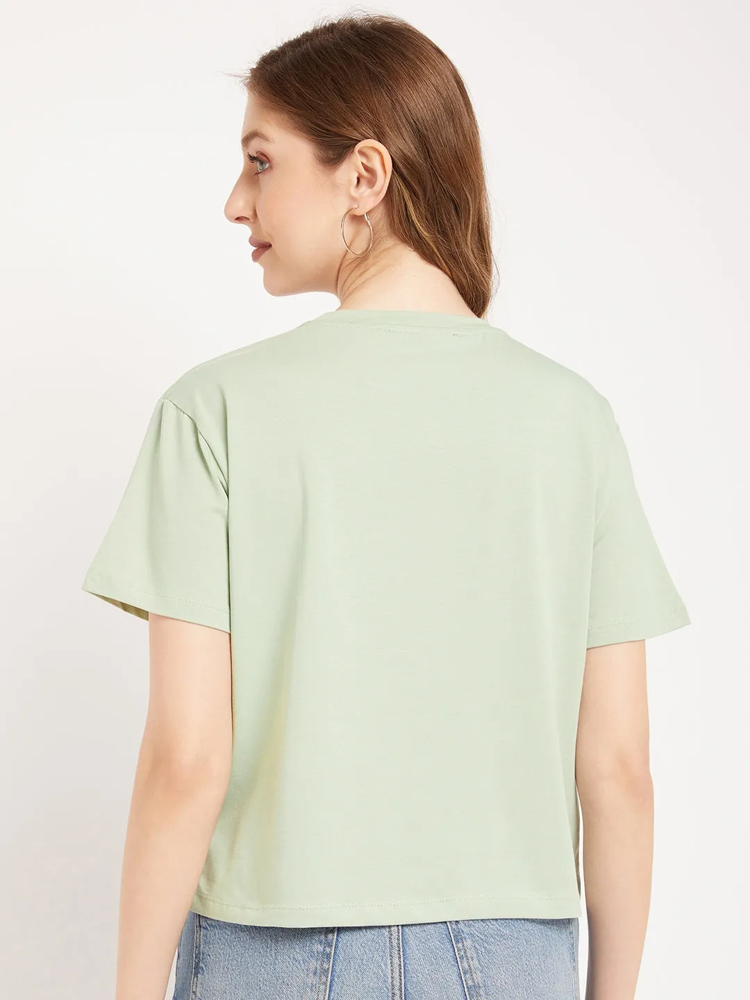Madame Sea Green Typography Top