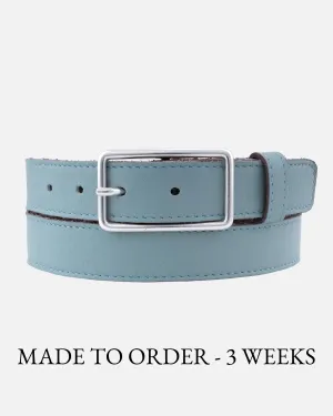 MADE TO ORDER Belia | Skinny Pastel Leather Belt with Rectangle Buckle