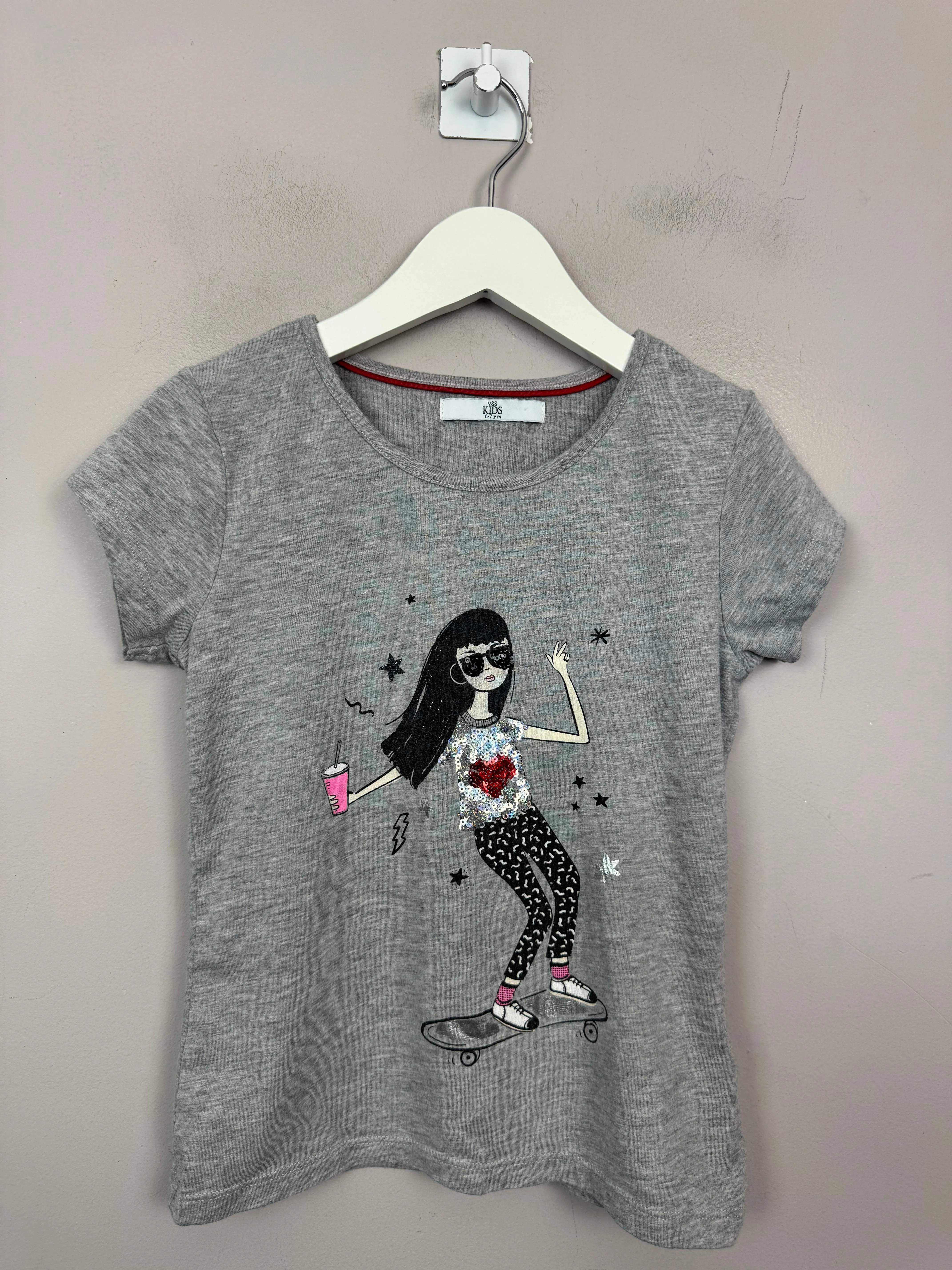 M&S Skater Girl T-shirt 6-7y