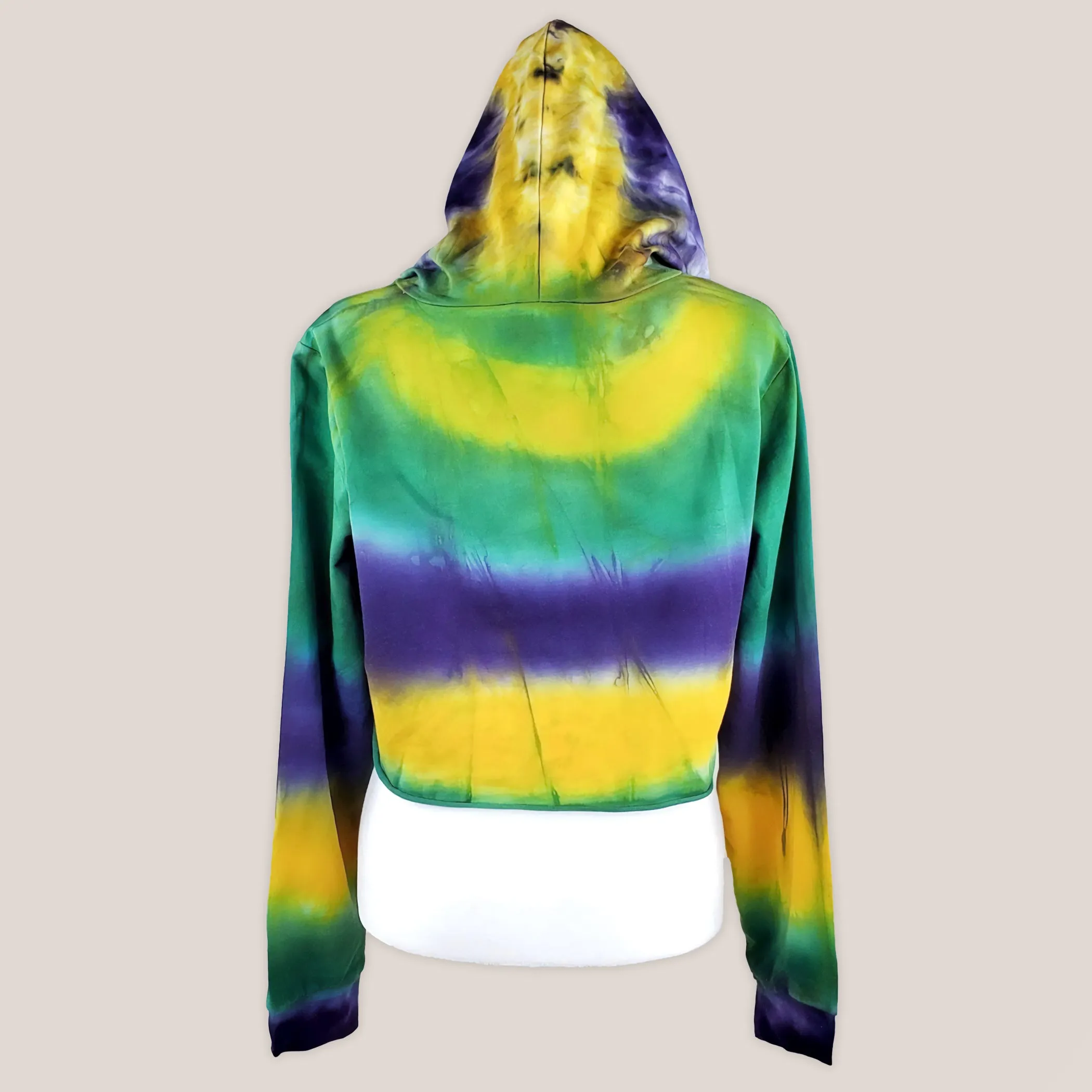 Mardi Gras Tie Dye Hoodie Crop Top