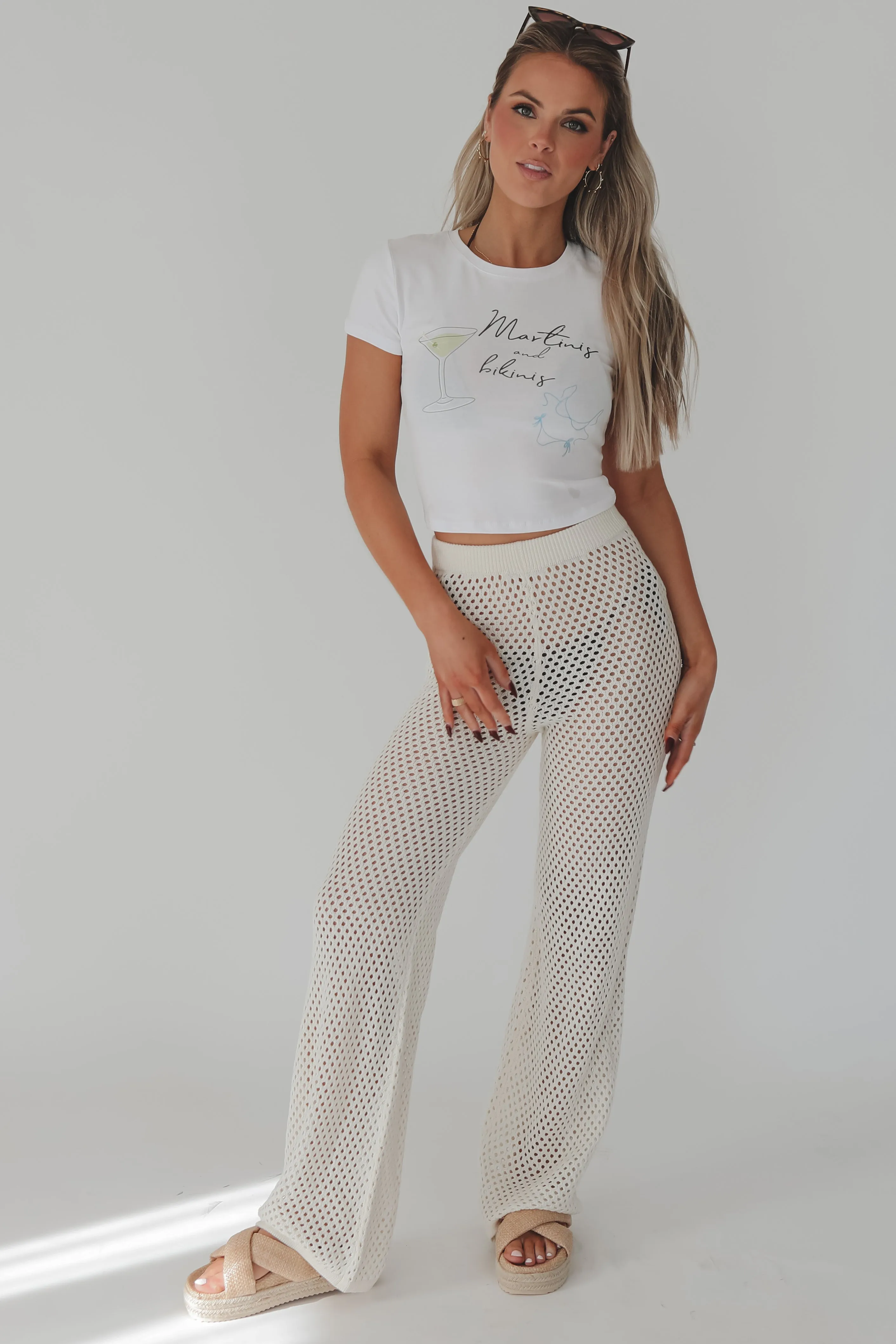 Martinis And Bikinis Fitted Babydoll Cropped Tee